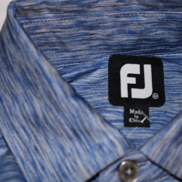 Footjoy Mens Short Sleeve Golf Polo MEDIUM Static Blue - Picture 3 of 7